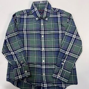 UNTUCKit Green and Blue Plaid Little Boys Button Down Shirt